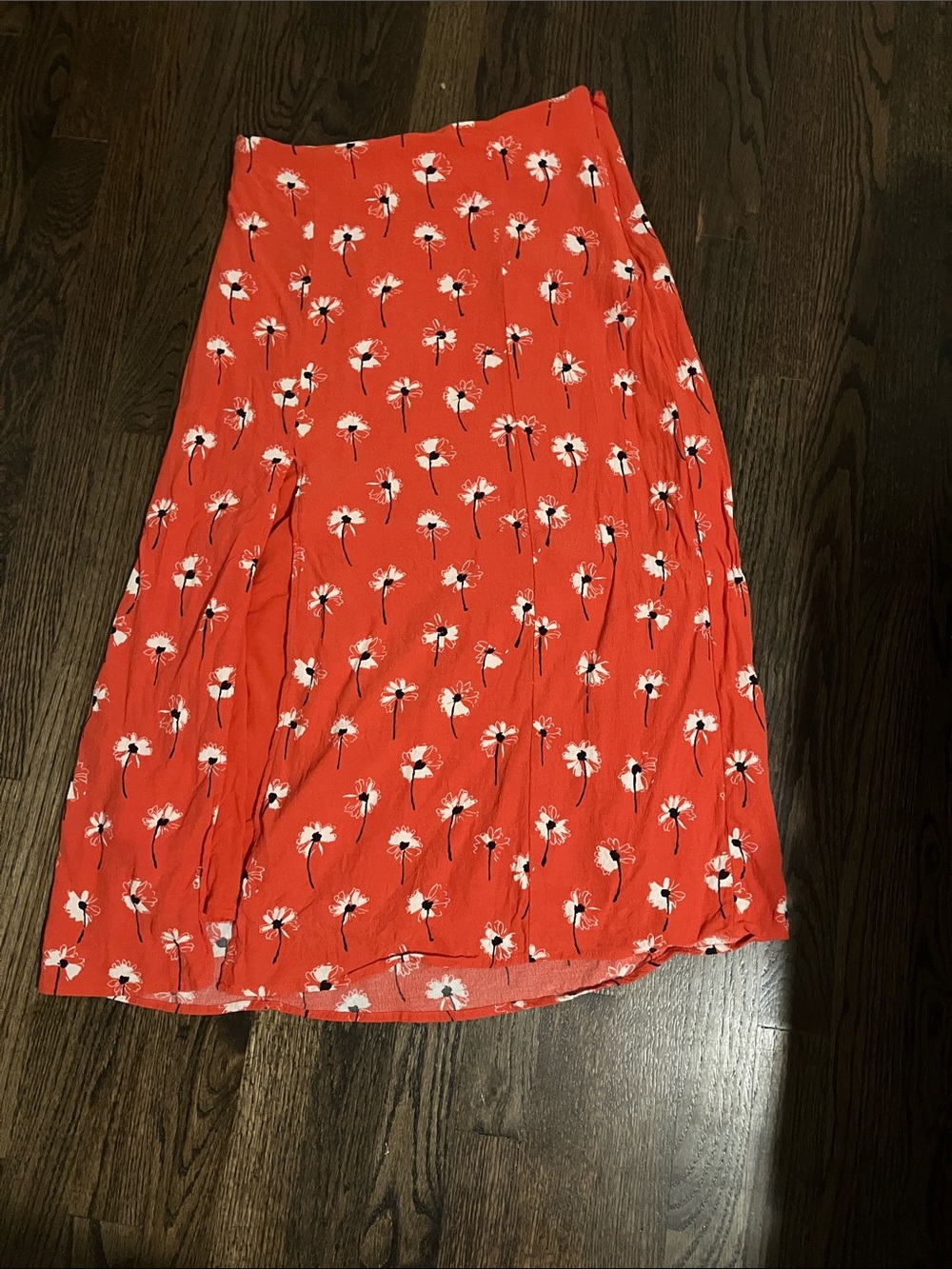 Maeve by Anthropologie Red Floral Midi Skirt